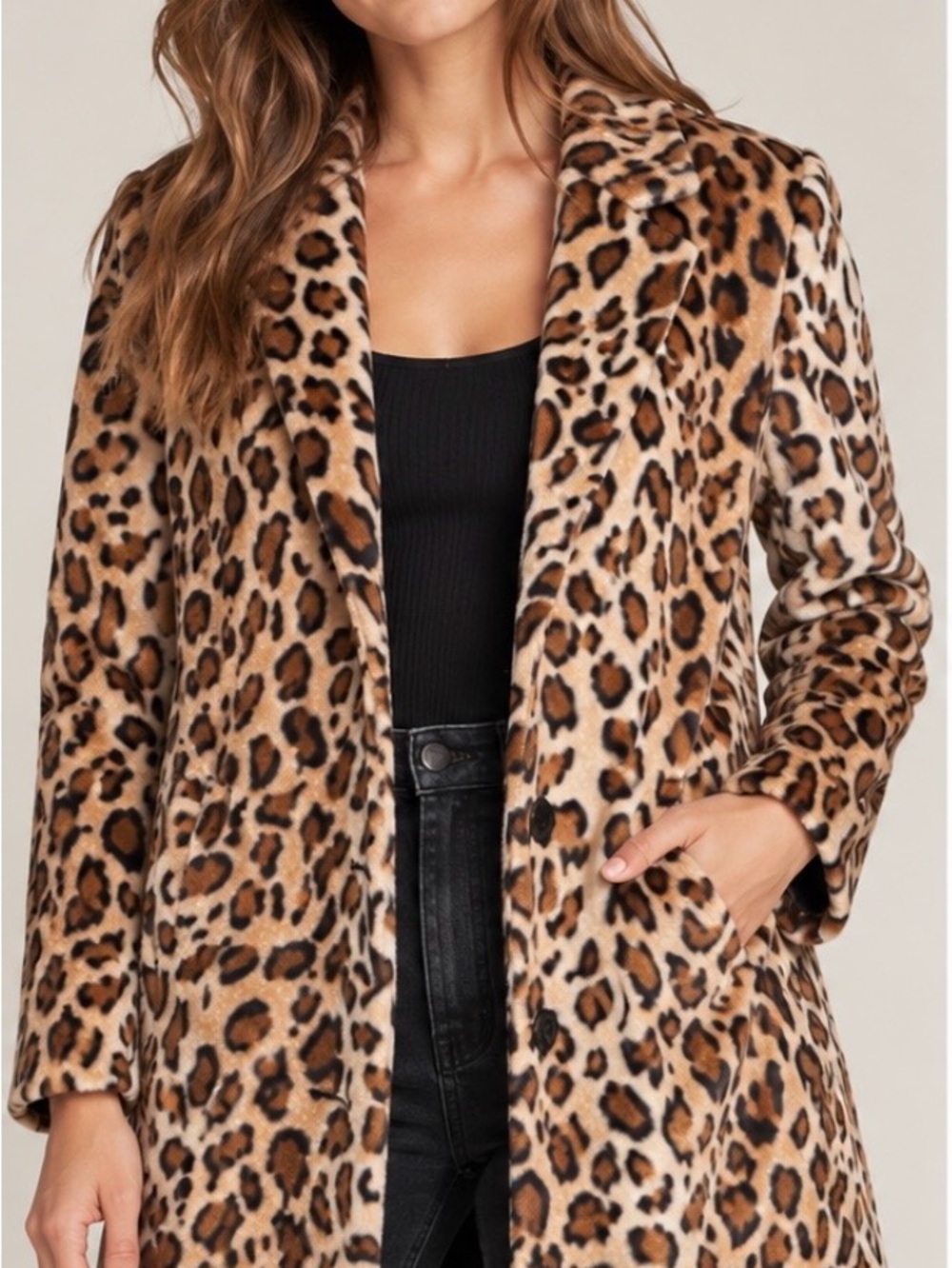 Velvet Graham & Spencer Celine Leopard Faux Fur Coat XS Animal Print $345 Retail